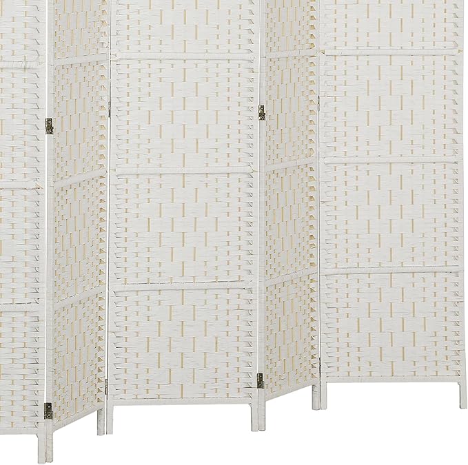HOMCOM Room Divider, 6 Panel Folding Privacy Screen, 6FT Tall Portable Wicker - Image 9