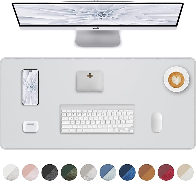 Leather Desk Pad Protector, Mouse Pad, Office Mat, Non-Slip PU Leather Blotter by AFIING