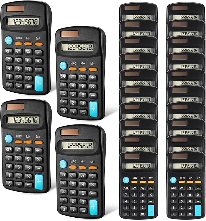 Flutesan 24 Pieces Basic Mini Calculators Bulk by Flutesan