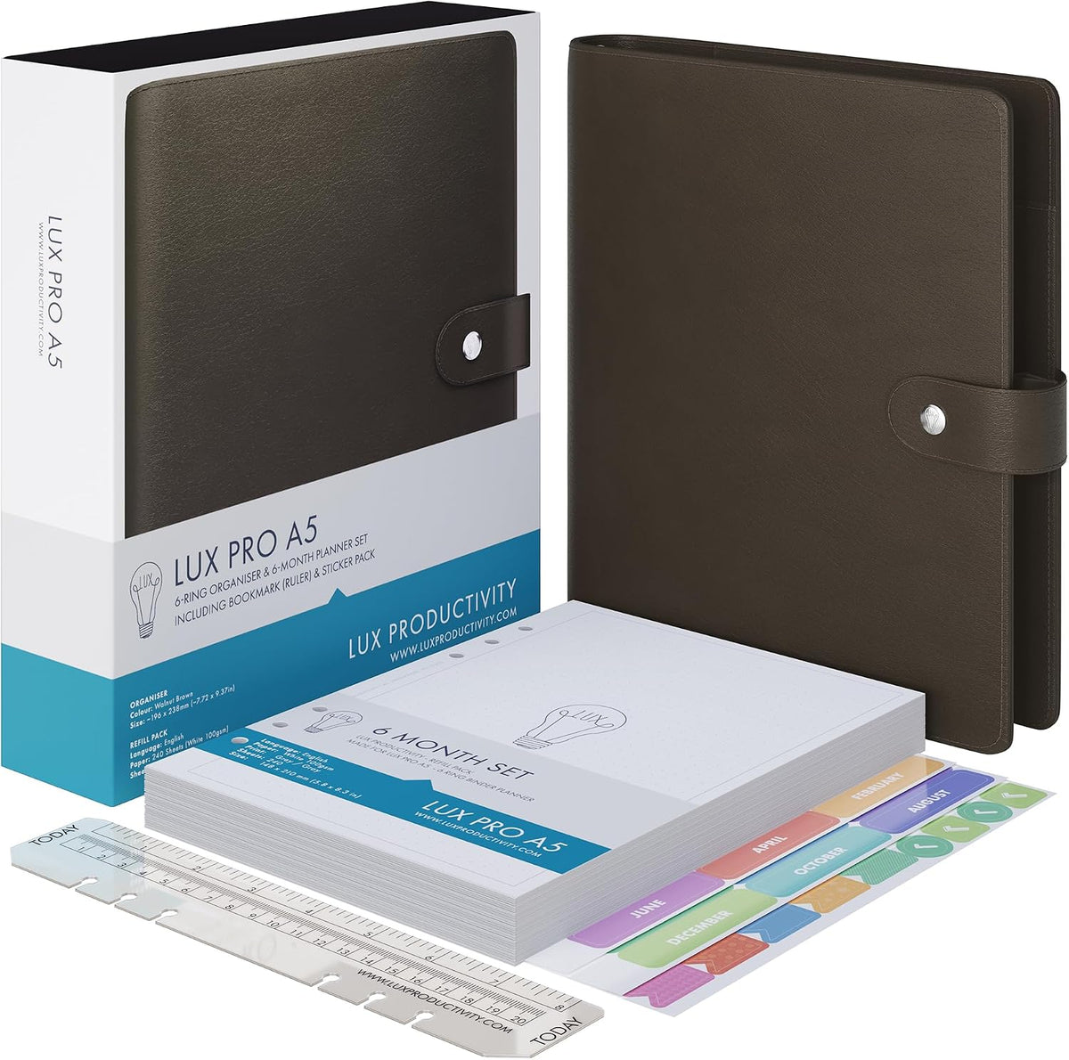 LUX PRO A5 - Daily Planner & appointment diary 2024 - Gratitude journal, ...