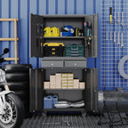 71-inch garage storage cabinet with 2 drawers, wheels, view 9