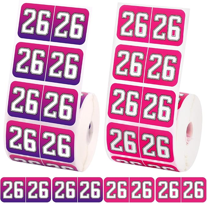 1000pcs 2026 Year Stickers, 3/4x1-1/2 Inch 26 Year Colored Self-Adhesive by Unknown