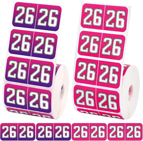 1000pcs 2026 Year Stickers, 3/4x1-1/2 Inch 26 Year Colored Self-Adhesive by Unknown