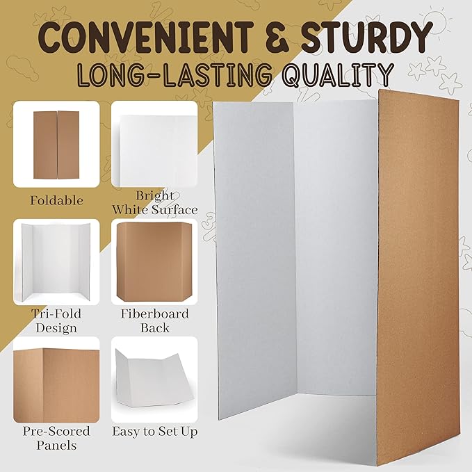 White Trifold Presentation Board 36" x 48" Self-Adhesive Science Subtitles - Image 6