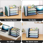 Marbrasse Desk Organizer and Accessories，4-Tier Paper Letter Tray Organizer - Image 6