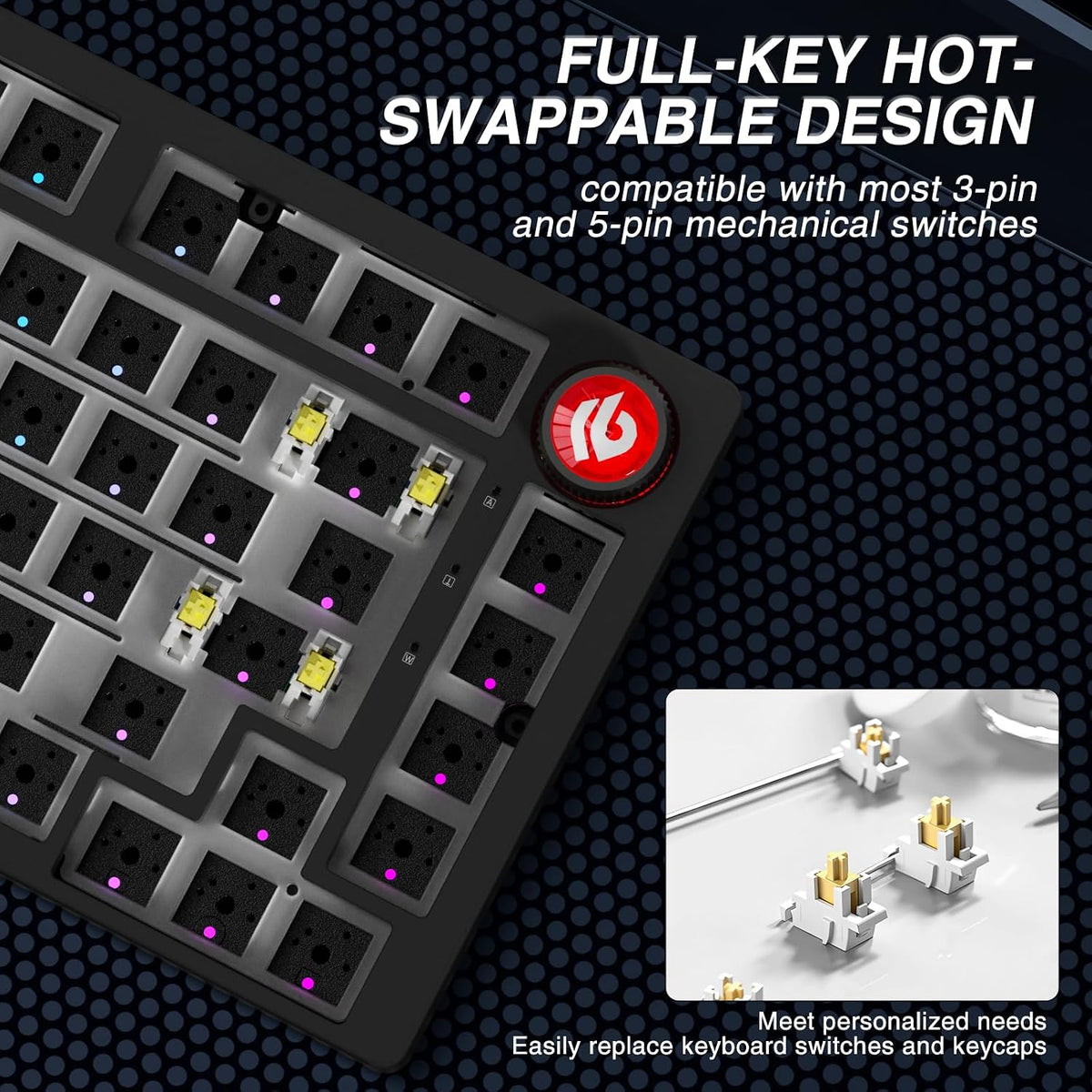 LEOBOG Hi75C Pro Wireless Mechanical Keyboard Kit – Aluminum Alloy 75%