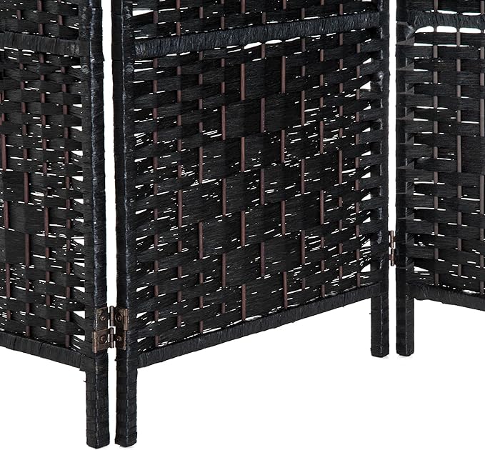 HOMCOM Room Divider, 3 Panel Folding Privacy Screen, 6FT Tall Portable Wicker - Image 9
