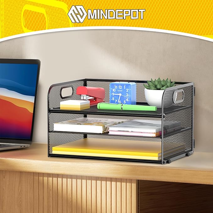 MINDEPOT 3 Tier Paper Organizer Tray - Image 6