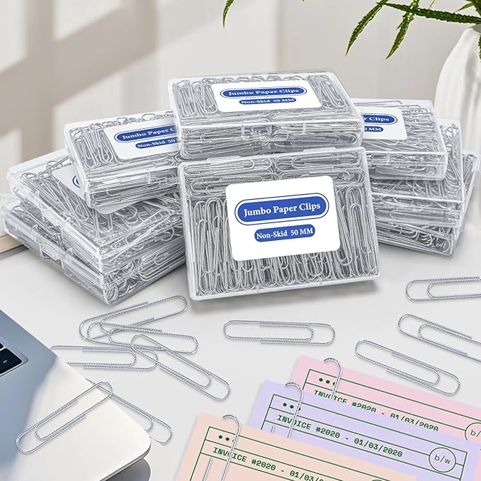Jumbo Paper Clips Non-Skid, 1000 Large Paper Clips 10 Boxes of 100 Each - Image 6