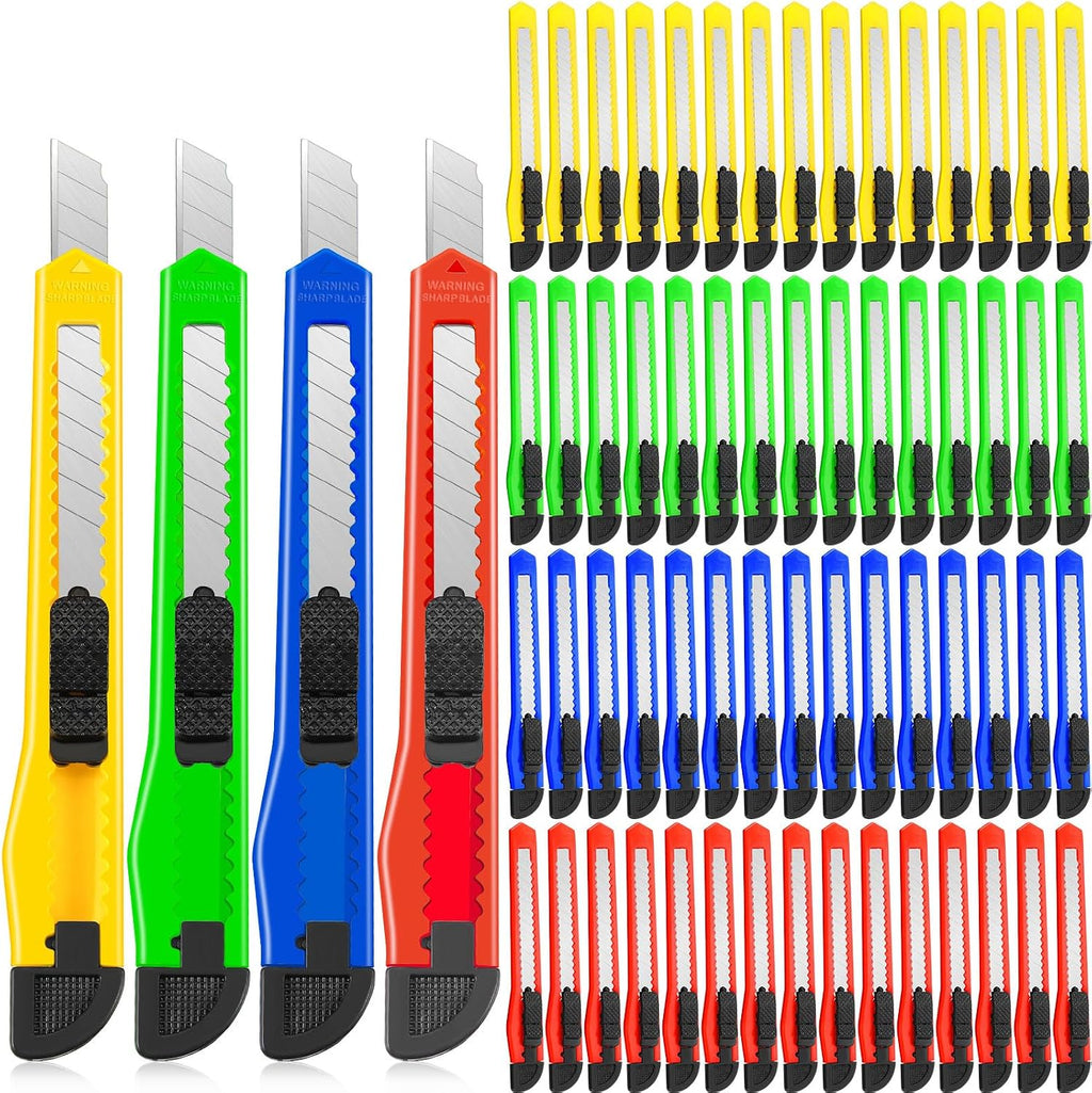 Lanties 300 Pcs Box Cutters Retractable Utility Knife Office Supplies 9mm Wide