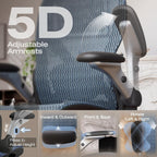 elabest x100 ergonomic mesh office chair with footrest, side view