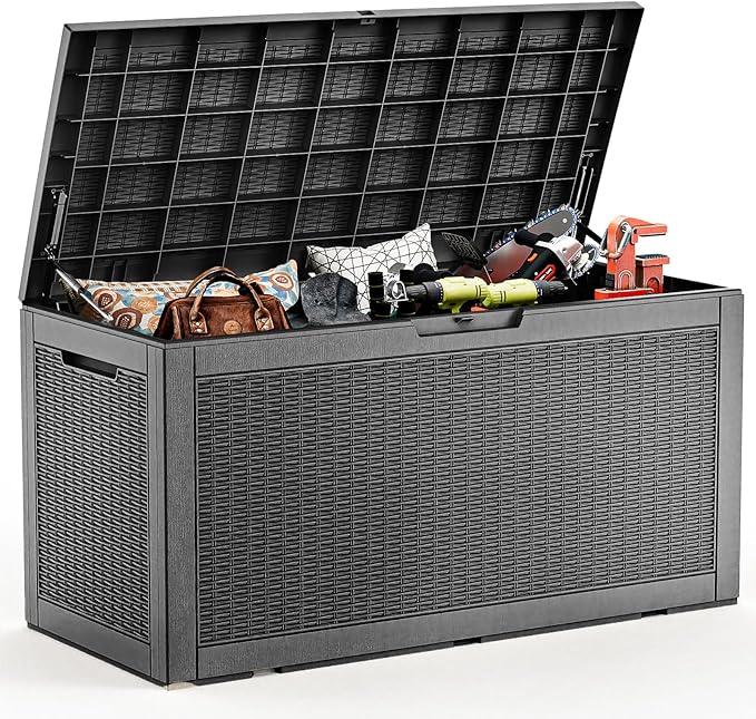 EasyUp 120 Gallon Deck Boxes Waterproof, Outdoor Large Storage Boxes by EASYUP