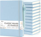 feela 12 Pack Notebooks Journals Bulk, Hardcover Notebook Classic Ruled Lined by feela