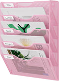 EasyPAG 5 Pocket Mesh Wall File Organizer, Hanging Paper Folder Holder by EasyPAG