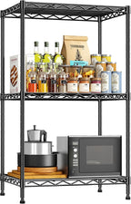 DurayLoly 3 Tier Metal Wire Storage Shelves, Adjustable Small Wire Shelving Unit by Durayloly