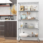 Himimi 5-Tier Storage Shelf Wire Shelving Unit on Wheels, Adjustable Heavy Duty - Image 3
