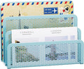 Marbrasse Mail Organizer for Desk, 3-Slot Mesh Metal Mail Holder countertop by Marbrasse