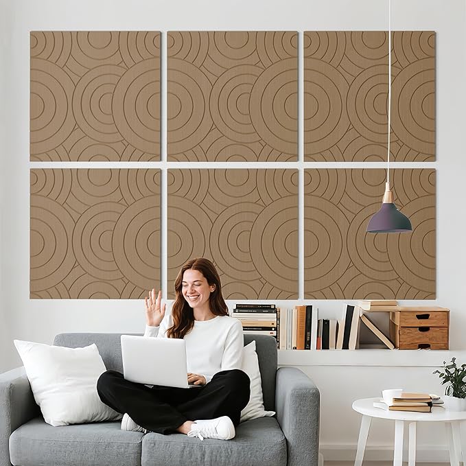 Reverbeon 6 PCS Acoustic Panels, 23.6x23.6 Inch Sound Absorbing Panels by Reverbeon