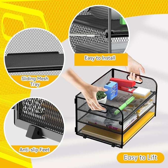 MINDEPOT 3 Tier Paper Organizer Tray - Image 4