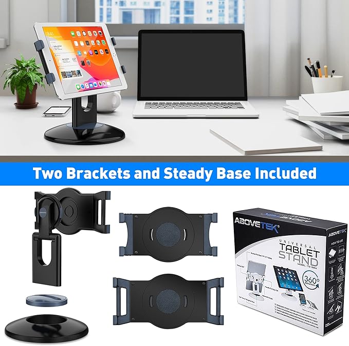 AboveTEK Retail Kiosk iPad Stand, 360° Rotating Commercial POS Tablet Stand - Image 8