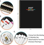 Indeme 2027 Planner - 2027 Monthly Planner, Monthly Calendar 2027 | 9" x 11", Jan 2027 - Dec 2027, Large, Twin-wire Binding, 12 Months Tabs, Holidays, Two-Sided Pocket, Thick Paper