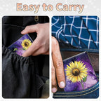 BWEGRHE Slim Credit Card Holder, Sunflower Yellow Purple Galaxy RFID Blocking - Image 7