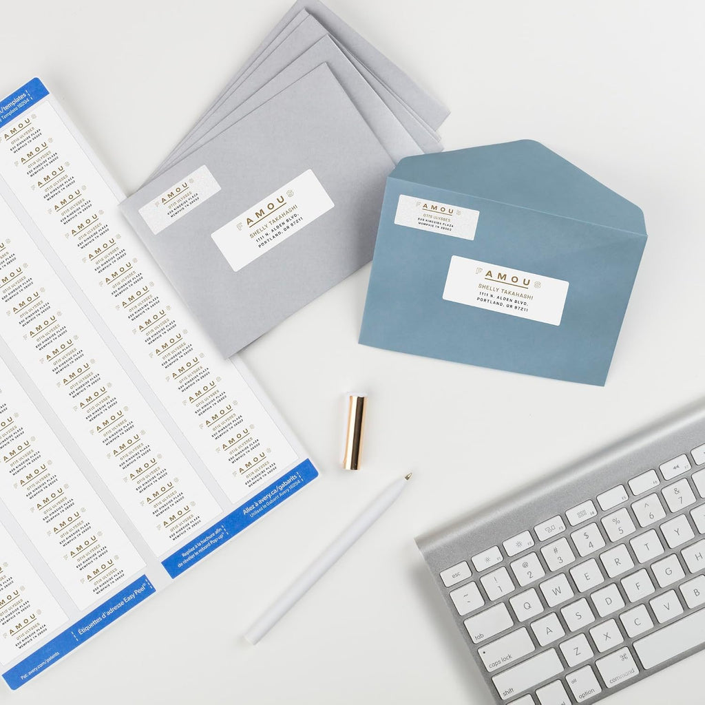 Avery® Printable Return Address Labels, Sure Feed® Technology, 2/3" x 1-3/4", White, Laser & Inkjet Compatible, 600 Blank Labels Total, Great for Mailing, Branding, and More (18294)