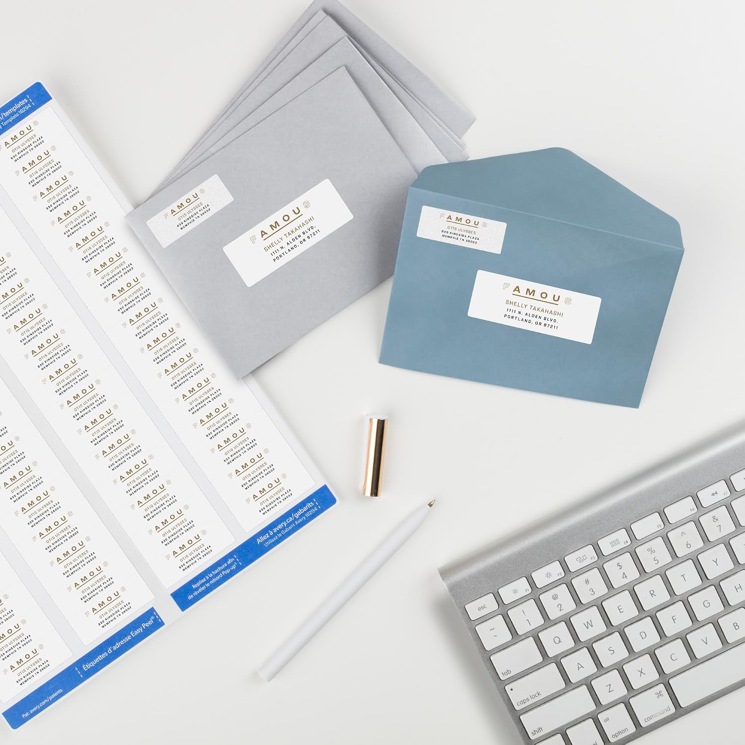 Avery® Printable Return Address Labels, Sure Feed® Technology, 2/3" x 1-3/4", White, Laser & Inkjet Compatible, 600 Blank Labels Total, Great for Mailing, Branding, and More (18294)