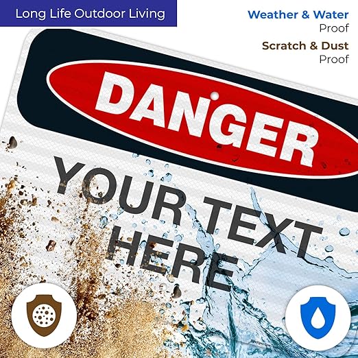 Custom Danger Sign, OSHA Sign, 12x18 Inches, 3M EGP Reflective .063 Aluminum - Image 5