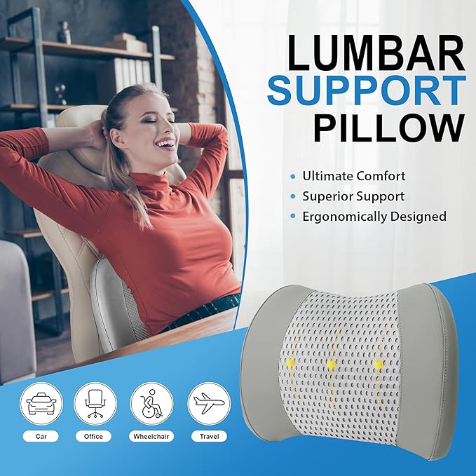 Lofty Aim Memory Foam Lumbar Support Cushion Relieves Lower Back Pain - Image 2