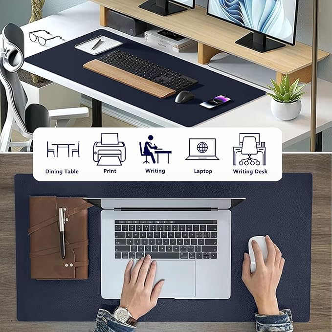 PU Leather Desk Pad Protector Gaming Mouse Pad Non Slip Desk Mat - Image 4