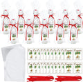 50 Sets Christmas Coquito Wine Bottle Label Stickers Kits - Cellophane Bags with Elegant Bottle Bow Decorations, Family Holiday Christmas New Year Party Supplies, Festive Table Decor (No Bottles)