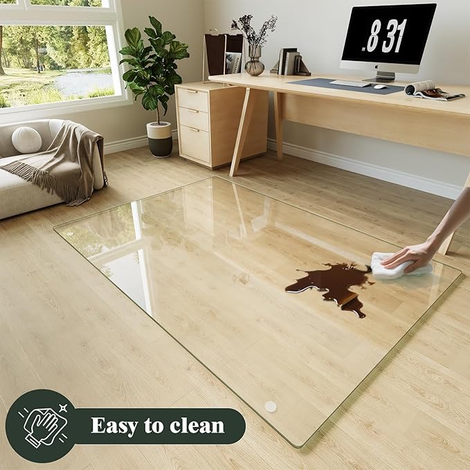 Koonmi Tempered Glass Chair Mat - Image 9
