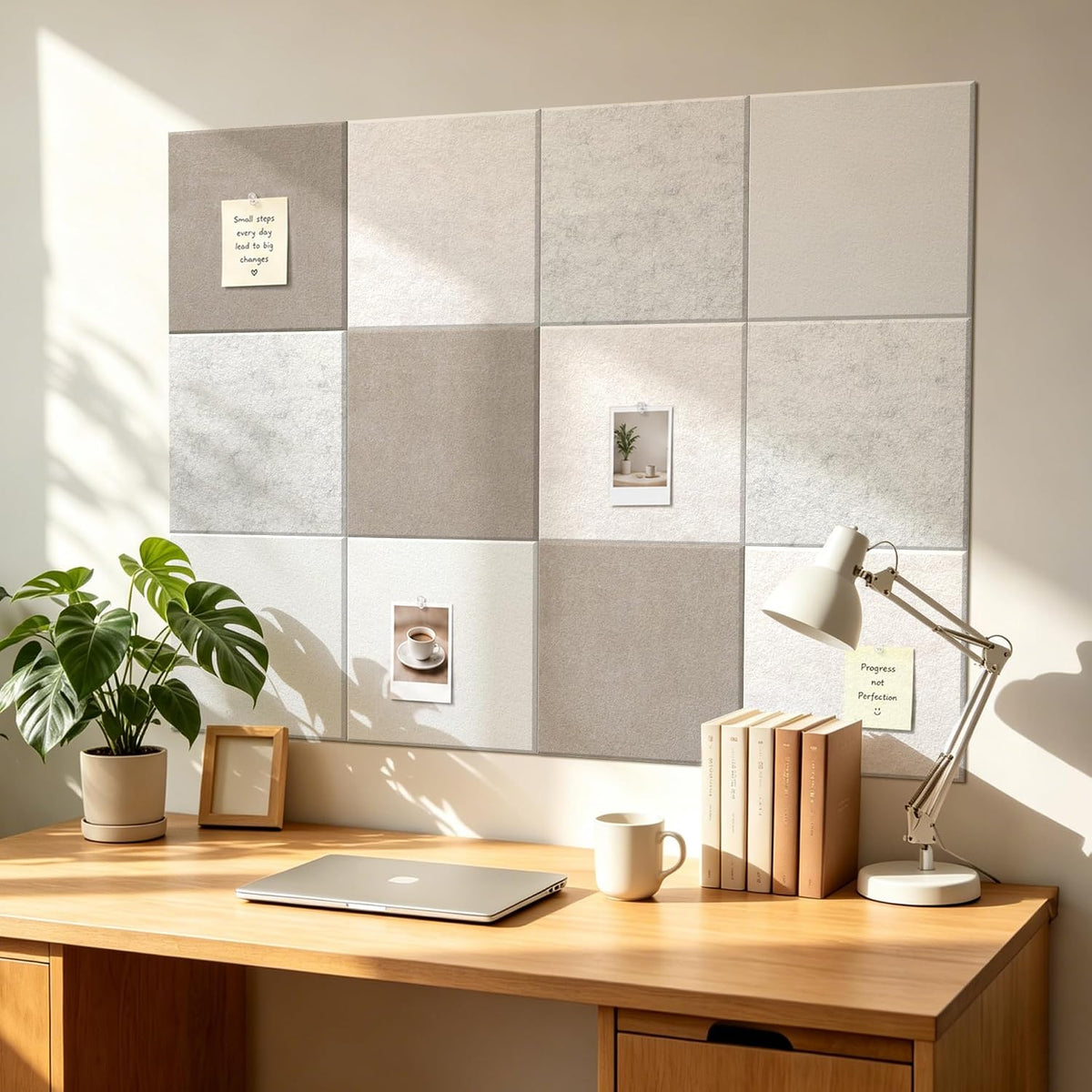 Vieshful Felt Bulletin Board Tiles 48"x36" Pin Board Wall