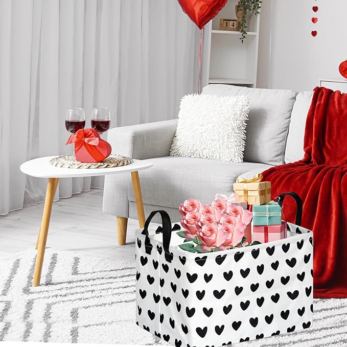 FUULOXE Rectangular Valentines Basket Storage Bin - Image 7