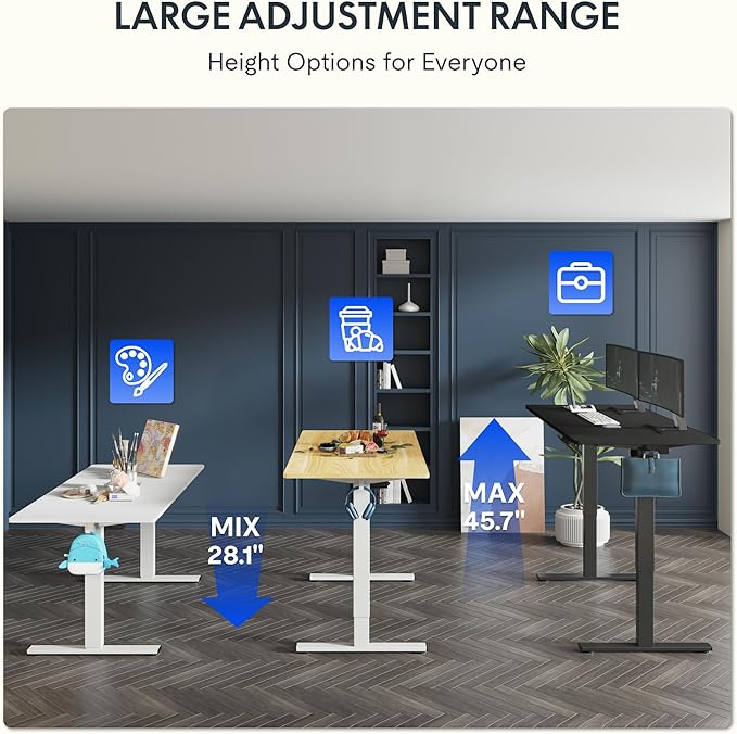 FLEXISPOT One-Piece Electric Standing Desk, 48 x 24 Inches Adjustable Desk - Image 3