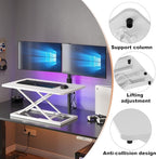 Decoholic White Small Single 24 inch Scissors Lift Keyboard and Mouse Riser - Image 4