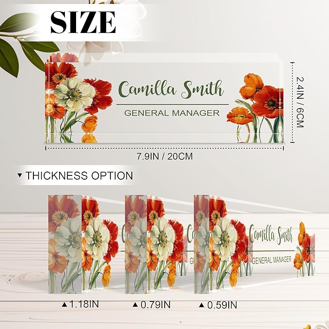 Personalized Name Plate for Desk, Custom Acrylic Desk Name Sign, Office - Image 3