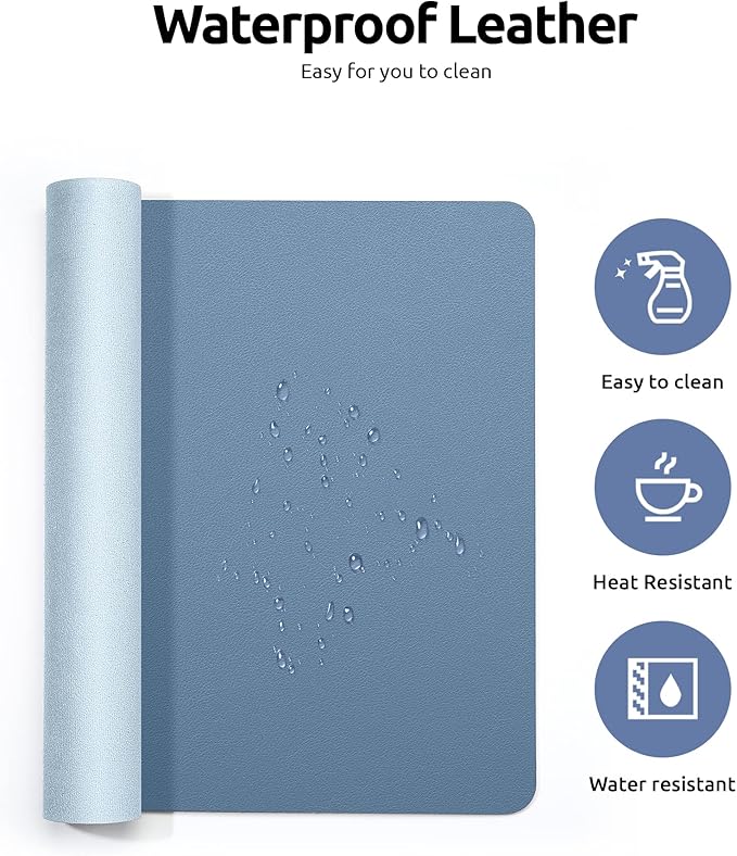 YSAGi Leather Desk Protector, Office Mat, Large Mouse Mat, Non-Slip PU Leather - Image 4