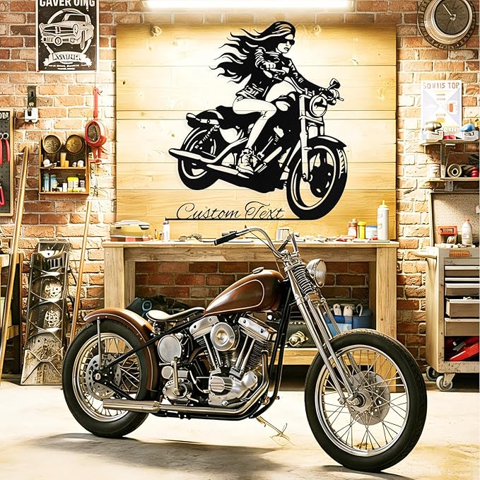 Custom Motorcycle Metal Sign Personalized Biker Name Sign Motorcycle Wall Art - Image 5