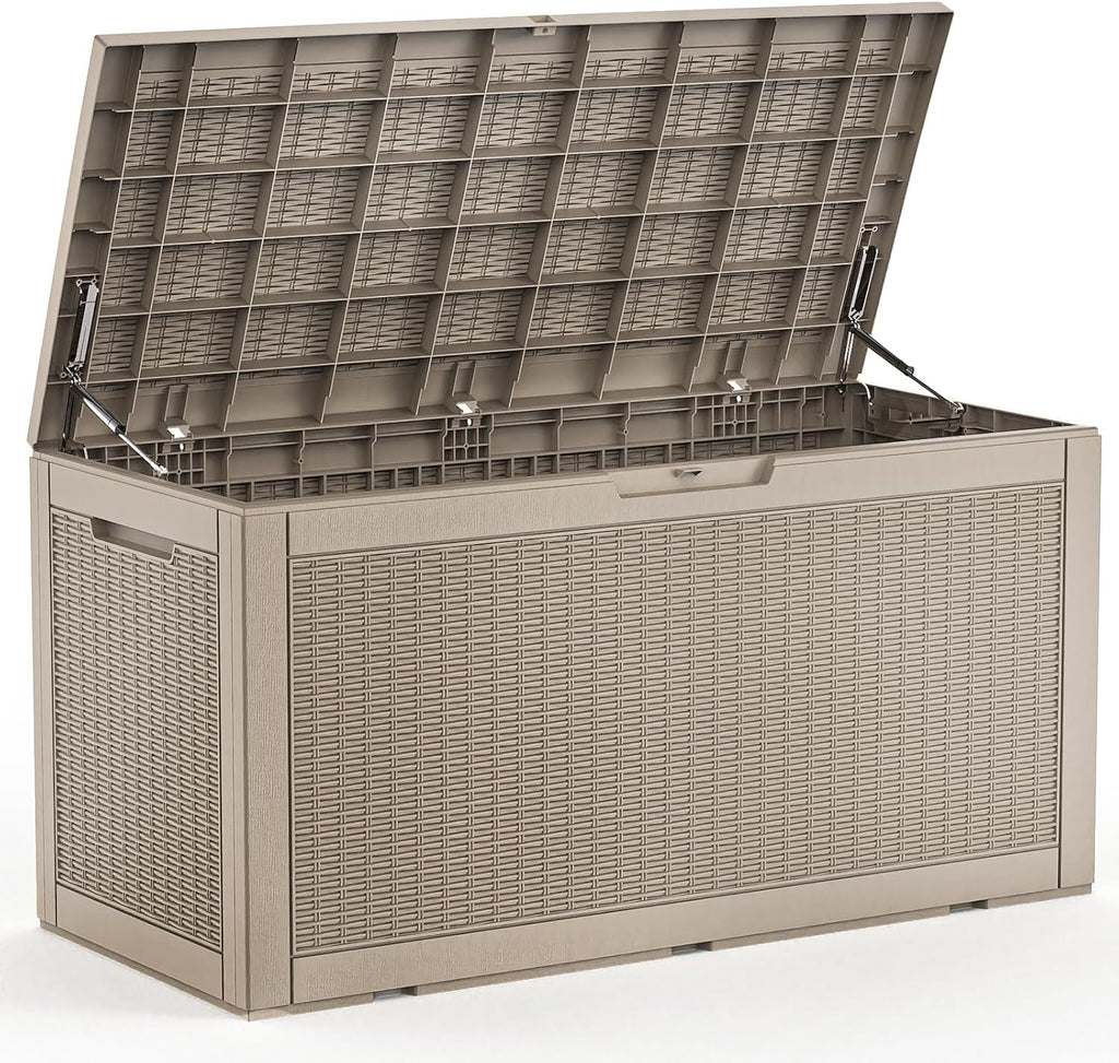 EasyUp 120 Gallon Deck Boxes Waterproof, Outdoor Large Storage Boxes