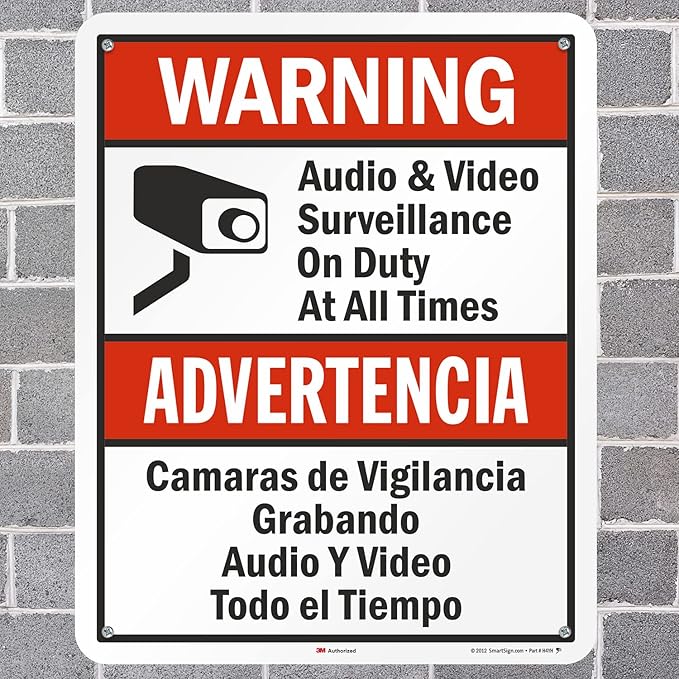 SmartSign 30 x 24 inch “Warning - Image 4