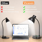 led desk lamp for home office with wireless on a desk or shelf