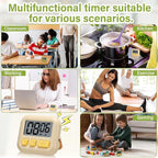 Weewooday 24 Pcs Digital Kitchen Timer Magnetic Timer Bulk On/Off Switch Minute - Image 7