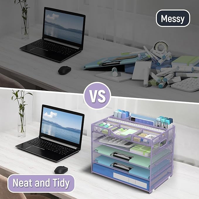 Docnest 5 Tier Mesh Desk Organizer- Letter Tray - Image 2