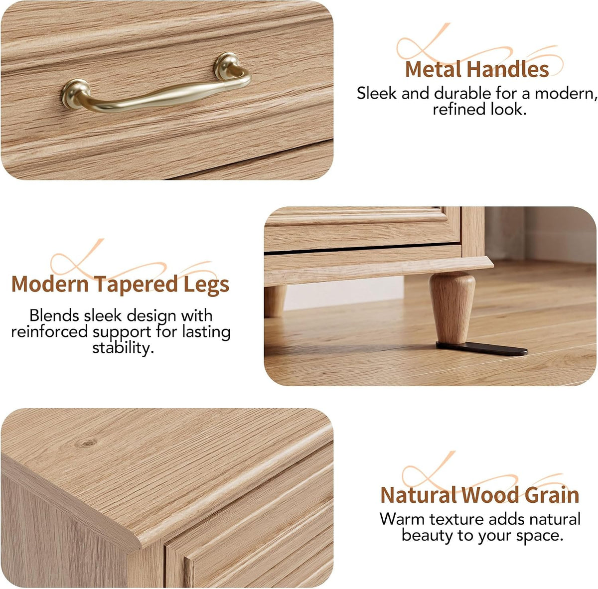 5 Drawer Dresser for Bedroom, 31.5" Wide Modern Closet Chest of Drawers ...