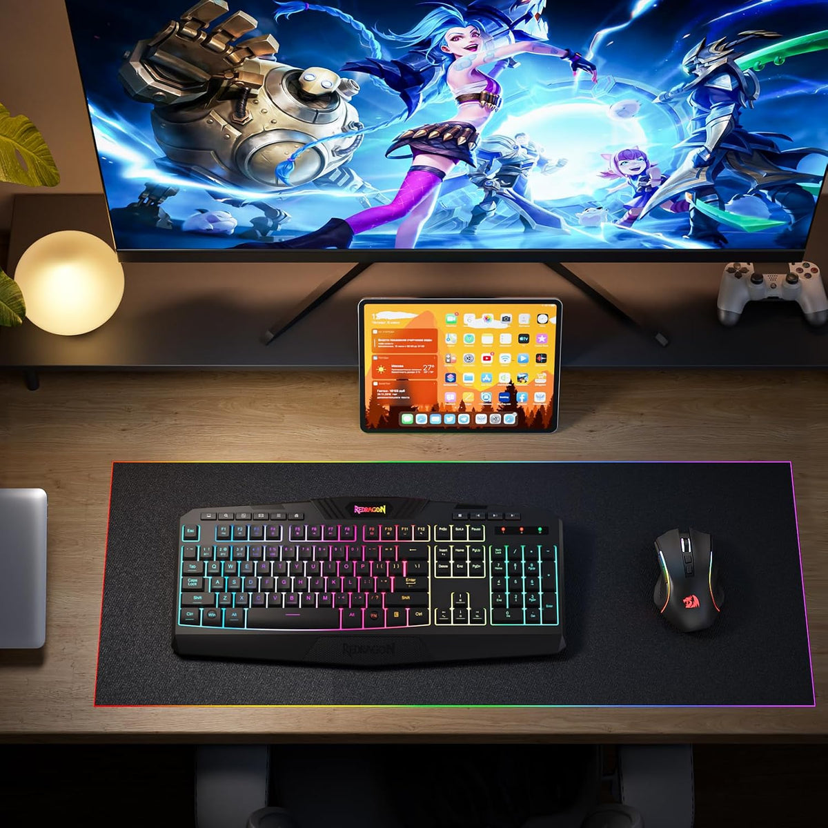 Redragon S101M-KS Gaming Keyboard and Mouse Wireless with Tri-Mode, RGB Keybo...