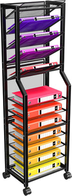 Simple Trending 12 Tier Rolling File Cart, Desk File Organizer - Image 8