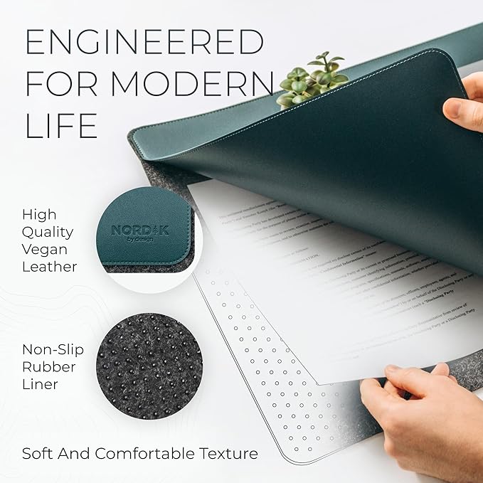 Nordik Felt and Leather Desk Mat Non-Slip - Image 2