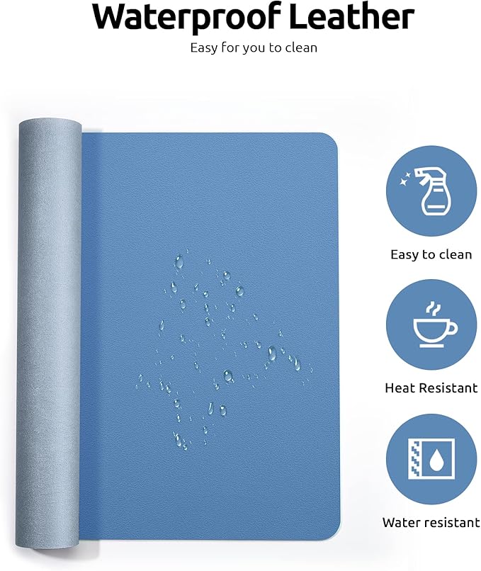 YSAGi Leather Desk Protector, Office Mat, Large Mouse Mat, Non-Slip PU Leather - Image 4